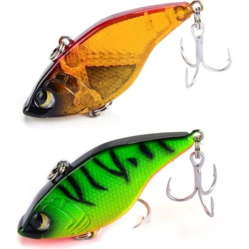 1PC Vibration Sinking VIB Fishing Lure 5cm 15g Lipless Crankbait Artificial Hard Bait All Depth Winter Pike Bass Winter Tackle