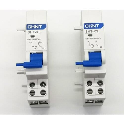 1PCS CHINT Shunt Release SHT-X3 Assemble with NXB-125 Circuit Breaker DC、AC24V/48V AC230V/400V