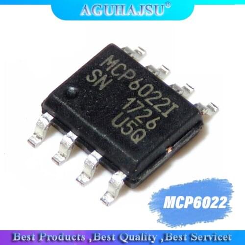 10PCS MCP6022-I/SN SOP-8 MCP6022-I SOP MCP6022 SMD SOP8 Rail-to-Rail Input and Output 10 Mega Operational Amplifier