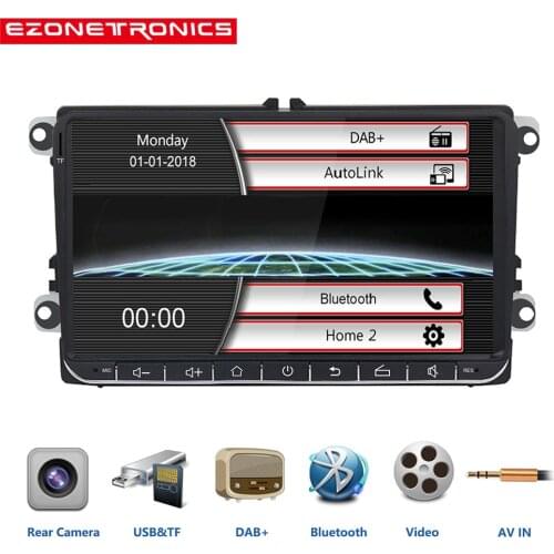 2Din Car DAB+ FM Radio Stereo Bluetooth For VW Golf5 6 Polo Jetta Passat Tiguan WiFi USB 9" phonelink with iphone android phone