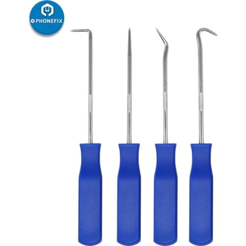4Pcs Precision Hooks Puller Remover Mini Hook Set Car Oil Seal Pick and Hook Set Car Repair Hooks O-Ring Oil Seal Gasket Puller
