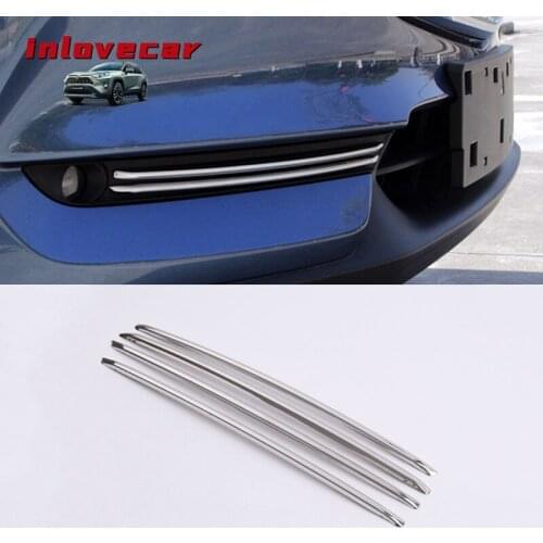For Mazda CX-5 CX5 2017-2020 Car Front Fog Light Trim Strips Decoration Cover Exterior stainless steel Styling Accessories 4pcs