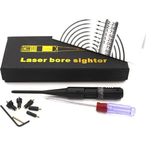 5 Adjustable Adapters Rifles Red Laser Bore Sighter Collimator Kit For 0.22 to 0.50 Caliber Rifies Hunting Optical Boresighter