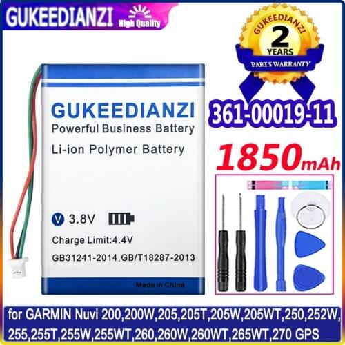 1850mAh 361-00019-11 Battery For Garmin Nuvi 200,200W,205 205W,250 252w,265w 3590 3590LM,700(3lines)710 710T 760 760T 765