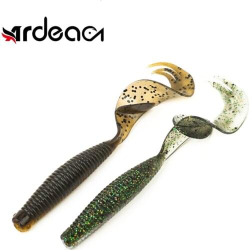 Ardea Curly Worm Soft Lure 110mm 8.2g 6pcs Silicone Bait Long Forked Tail Spiral Artificial Wobbler Bass Fishing Tackle Peche