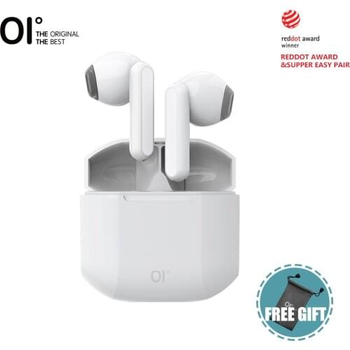 OI AirSounds 2 True Wireless Earbuds Bluetooth 5.1 Noise Cancellation Deep Bass Gaming Earphone Touch Volume Control-White