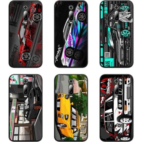 Cartoon Car Tail light design-JDM Phone Case For Redmi 9A 9 8A 7 6 6A Note 10 9 8 8T Pro Max K20 K30 Pro