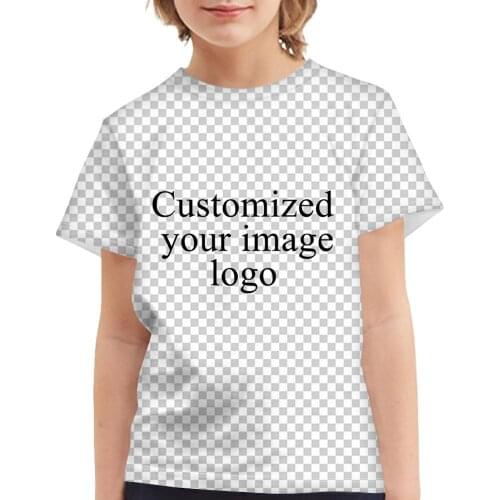 HYCOOL Kids T Shirt Customized Image LOGO Pattern Fashion Baby Boys Shirt Children’s Clothing O-Neck Girls Short Sleeve Cloth