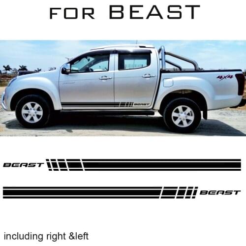 Car exterior 2 Pcs Gradient side stripe graphic Vinyl sticker for isuzu dmax 2016 beast PICKUP isuzu dmax