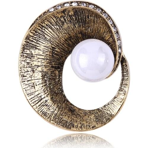 Elegant Pearl Brooch Spiral Pin Womens Brooch Fashion Custom Jewelry Brooches Wedding Party Bridal Pins