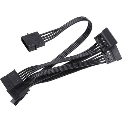 Etmakit 4 Pin IDE to 5 Serial SATA Straight Hard Drive Power Adapter Cable Wire Line NK-Shopping