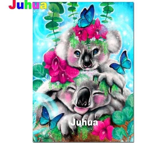 Fantasy Koala Love Round diamond painting full Square mosaic 3d rhinestone embroidery diamond Animals picture of rhinestone