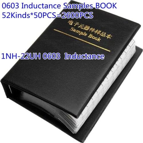 0603 SMD Inductance Assorted Kit Sample Book 2600PCS 1nH-22uH Inductors DIY Kit 1nH 2.7nH 4.7nH10nH 100nH 150nH 330nH 1uH 10uH