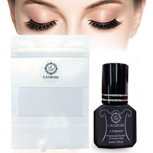 5ml Eyelash Extension Glue 0.5-1 Seconds Fast Drying Eyelashes Glue Pro Lash Glue Black Adhesive Retention Long Last 5-8Weeks