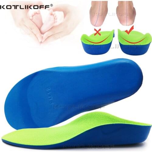 KOTLIKOFF Kids Orthotics Insoles Professional Arch Orthotic Support Insole Correction Care Tool for Kid Flat Foot Shoe Cushion