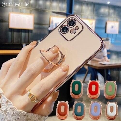 Lovely Bear Finger Ring Smart phone Stand Little daisy ring buckle magnetic car Mount holder for iPhone Samsung HUAWEI Phone