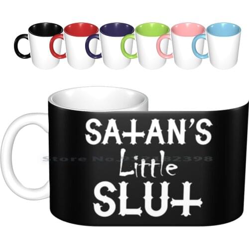 Satans Little Ceramic Mugs Coffee Cups Milk Tea Mug Satan Little 666 Devil Demon Evil Creative Trending Vintage Gift Bottle Cup