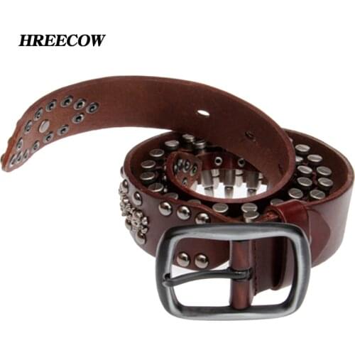 Novelty Personality Bullet Belts Genuine Leather Men Belt Luxury Designer Belt For Men High Quality Metal Buckle Jeans