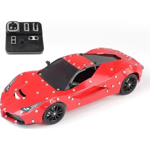 New 597Pcs Blocks 1:16 Stainless Steel Plastic Assembling RC Car Model Block DIY Small Particle Construction Building Toys Gift