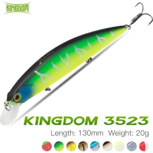 Kingdom Minnow Fishing Lure 130mm 20g Floating Rattlin Long Casting Saltwater Freshwater Jerkabit For Seabass Perch Carp Pike
