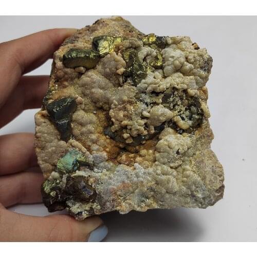 497g100% natural chalcopyrite and mica mineral healing energy CRYSTAL QUARTZ GEM home decoration collection accessories