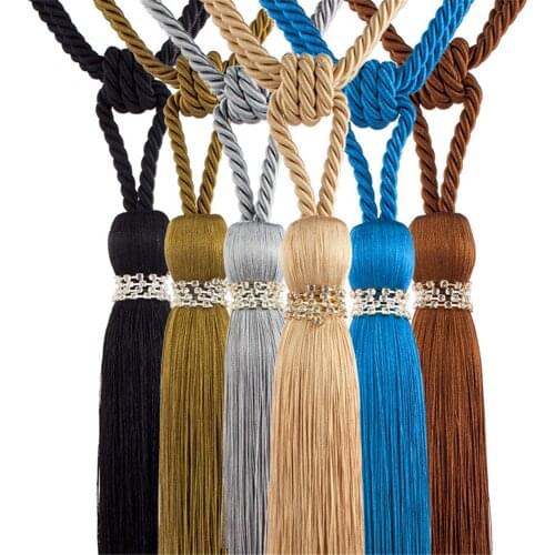 Beaded Curtain Tassel Tiebacks Ribbon Curtains for Windows 1 Pair