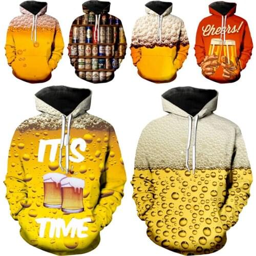 Mamba Top Drink Beer Hoodies Men 3D Print Oktoberfest Hoody Funny Gala Party Time Camping Long Sleeve Casual Yellow Women Hooded