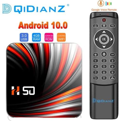 H50 TV Box Android 10 4GB 32GB 64GB 4K HD Media Player smart tv box RK3318 Quad Core 2.4G&5G WiFi Set Top Box Media player