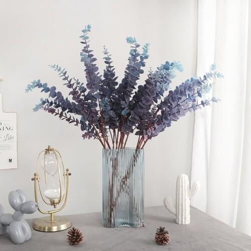 Artificial long stem eucalyptus money leaf branch wedding home table decorative flowers