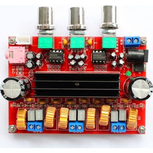 XH-M139 2.1 channel digital power amplifier board 12v-24v wide voltage TPA3116D2 2*50W 100W