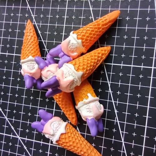 1pcs/lot resin bow ice cream cone 43mm Cabochons Hair Bow Center Card Frame Making Craft DIY