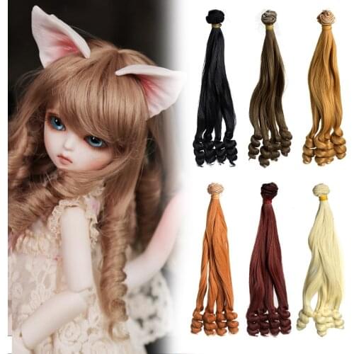 25cm*1m Wig BJD Doll DIY High-temperature Wire Handmade Curly Wigs For Barbie Doll Hair Curls Row For BJD Dolls