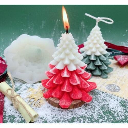 Sawtooth Christmas Tree Shape 3D Candle Epoxy Resin Mold Aromatherapy Plaster Silicone Mould DIY Crafts Ornaments Casting Tools