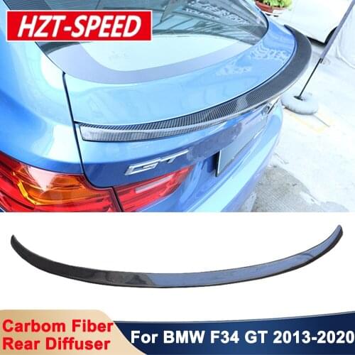 3D Type Real Carbon Fiber Rear Spoiler Trunk Wing Tail Decoration For BMW 3 Series F34 GT 2013-2020 Car Styling Modification