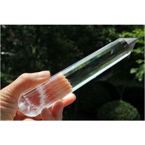 6.32" Clear Natural QUARTZ CRYSTAL18 sided Vogel Style Wand Point Healing 201g