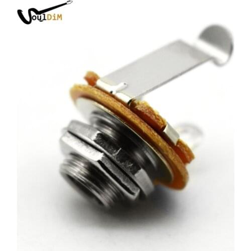 6pcs 1/4 6.35mm Switchcraft 1/4 6.35mm 2-Conductor Mono Chassis Guitar Jack Input Output Guitar Parts & Accessories