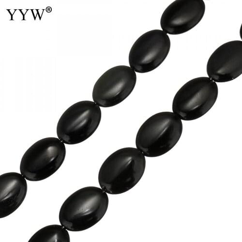 Natural Black Obsidian Beads Oval Black Beads 15.5Inch Strand For Jewelry Handmade Making DIY Necklace Bracelet Accessories Bead