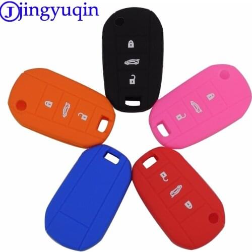 Jingyuqin 10p Silicone 3 Buttons Flip Key Case Cover For Peugeot 208 508 2008 For Citroen C4L CACTUS C5 C3 C6 C8 Picasso Xsara