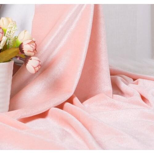 Four-sided Elasticity Velvet Fabric By The Meter for Dress Skirts Clothing Curtains Sewing Blue Sequin Soft Brocade Plain Black