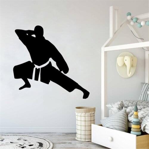 Home Decoration Of Japanese Men Karate Wall Sticker Wallpaper Bedroom Wall Decor WL267