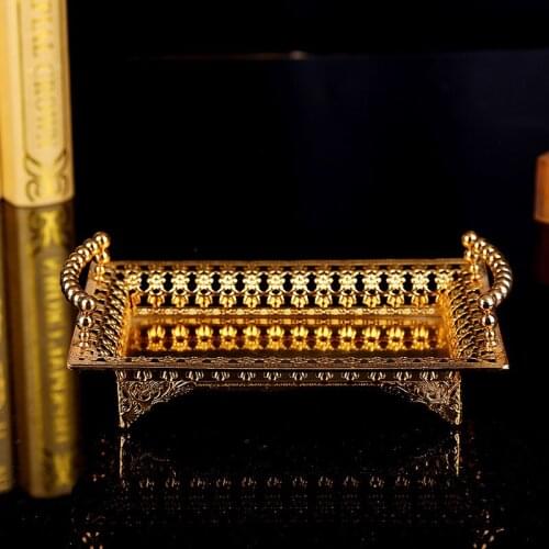 European-Style Exquisite Alloy Fruit Plate Home Hotel Club Cake Tray Jewelry Storage