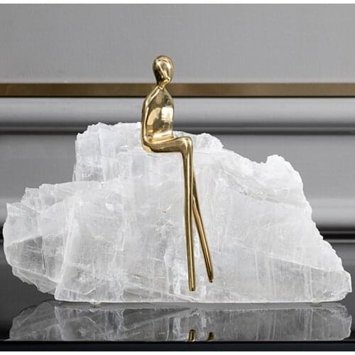 EXQUISITE MODERN ART ABSTRACT FIGURE SCULPTURE DECORATION BEAUTIFUL CRYSTAL STONE ORNAMENTS