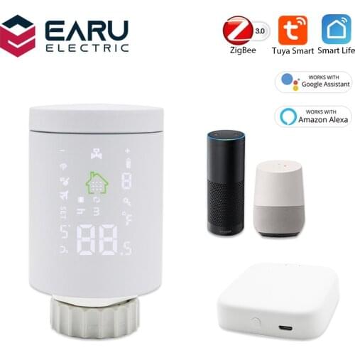 Tuya ZigBee 3.0 Smart Radiator Actuator Programmable Thermostatic Radiator Valve Temperature Controller Timer Google Home Alexa