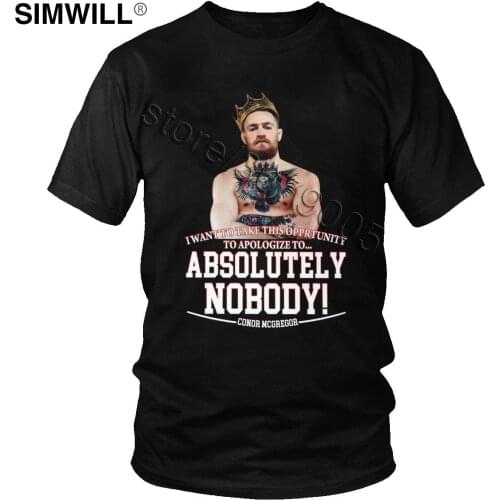 Handsome Mens Cool Conor Mcgregor T-shirt Short Sleeves Cotton Tshirt Leisure The Notorious T Shirt MMA Tees Oversized Apparel