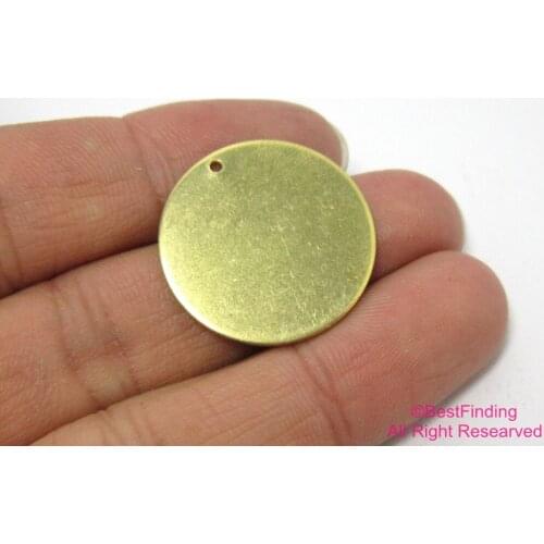 10pcs Brass 25mm round pendant Raw brass large disc findings R168