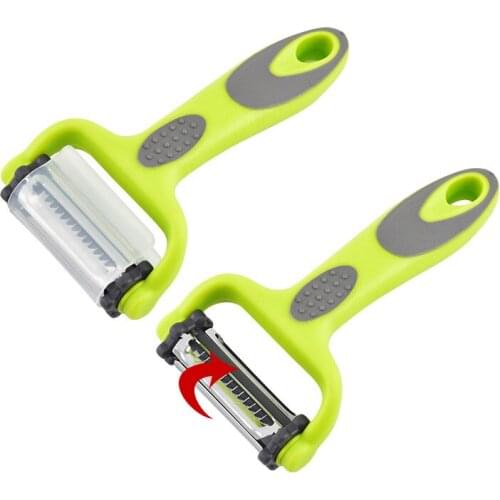Three-in-one Multifunction Practical Kitchen Peeler Knife Double Side Gadget Vegetable Fruit Parer Slicer Cutter Shredder Peeler