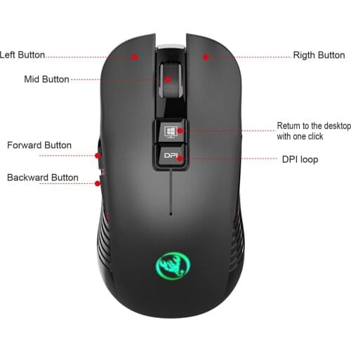 2.4G USB-C Wireless Mouse Rechargeable Gaming Mouse 3600DPI 7 Button Type-c Suitable for Macbook Laptop PC Game Mouse Durable
