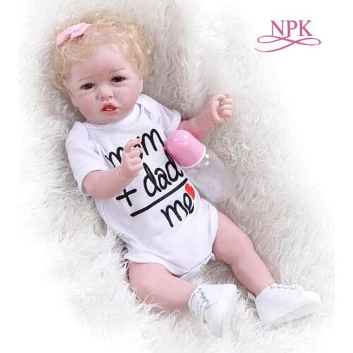 NPK 56CM Can bathe soft full body silicone 100% hand-made detailed painting collectibles rebborn baby doll