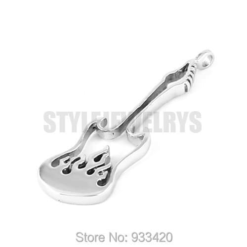 Free shipping! Electric Bass Guitar Pendant Stainless Steel Jewelry Fashion Motor Biker Women Pendant Wholesale SWP0368B