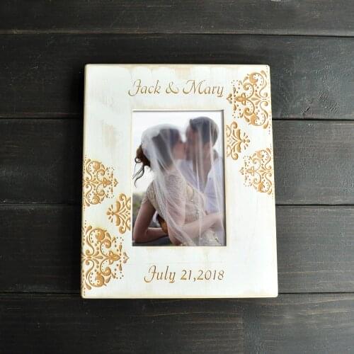 Custom Photo Frame Engraved Personalized Pictures Frames Wooden Frame Home Decor Gifts For Couples Anniversary Gift 5 Inch Photo